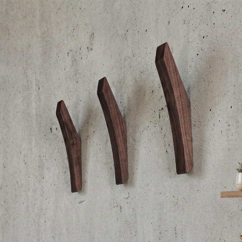 Wood Wall Hooks | Mid Century Modern Wooden Hooks for Wall | Wall Hook ...