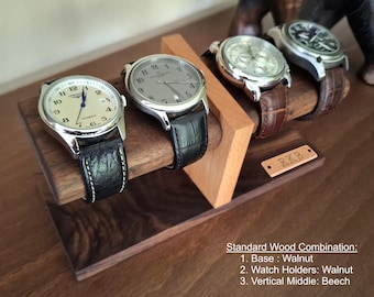 Walnut Four Watch Stand  Bedside Jewelry Holder Handmade
