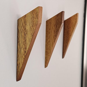 Modern Decorative Wooden Wall Hooks | Wooden Coat Hooks for Wall |  Walnut Wall Hooks | Minimalist Coat Rack | Stylish Wooden Hanger Hooks