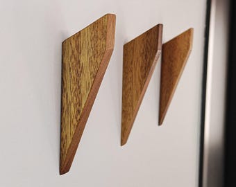 Modern Decorative Wooden Wall Hooks | Wooden Coat Hooks for Wall |  Walnut Wall Hooks | Minimalist Coat Rack | Stylish Wooden Hanger Hooks