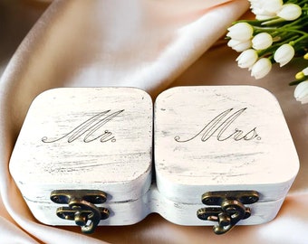 Custom Ring Box For Wedding | Wedding Ring Box For Ceremony | Ring Bearer Box | Wooden Wedding Rings Box |  Engagement  Ring Box