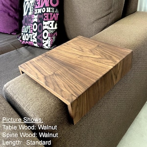 Couch Arm Table - Sofa Arm Table - Black Walnut, Teak, Oak, Beech