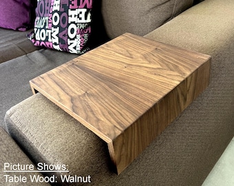 Mesa de sofá de madera maciza hecha a mano: diseño de veta en cascada