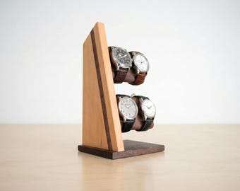 Walnut Four Watch Stand  Bedside Jewelry Holder Handmade