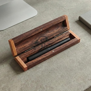 Personalized Wooden Pen Box | Custom Engraved Pen Case for Fountain Pens | Gift for Dad, Husband, Teacher, or Anniversary