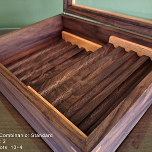 Walnut Pen Box Wooden Pen Holder fountain Pen Display Pencil Display Desk Organizer Pen Stand Handmade office décor office gift