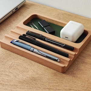 Füllfederhalter-Ablage | Schreibtisch Organizer | Minimalist Stifthalter für Schreibtisch | Stifteschale für Schreibtisch | Füller-Stifthalter | Holz-Stifthalter