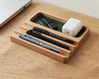 Fountain Pen Tray | Office Desk Organizer | Minimalist Pen Holder for Desk | Pencil Tray for Desk | Fountain Pen Holder | Wood Pencil Holder