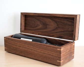 Engravable Walnut Wine Box, Rustic Anniversary Gift