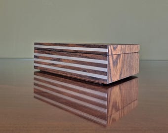 Handmade Oak Wood Watch Box: Personalized MCM Storage Case
