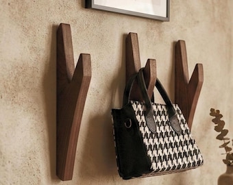 Mid-Century Modern Coat Hanger Wall Hooks | MCM Entryway Organizer | V-Shaped Hooks | Stylish Wall Decor & Perfect Housewarming Gift
