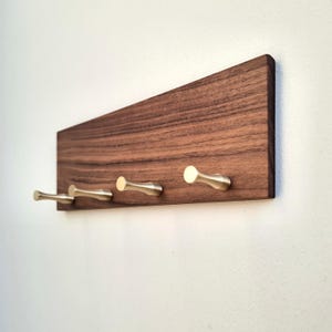 Key Rack Entryway Organizer Solid Hardwood black Walnut Key Hook Key Hooks with Shelf Wall Mount Key Hooks