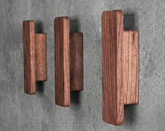 Minimal Teak Mid-Century Modern Coat Hanger Wall Mount | MCM Entryway Organizer| Wall Mounted Hooks | Perfect Housewarming Gift & Wall Decor