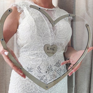 Personalisierte Acryl-Hochzeits-Gästebuch Alternative | Klare Hochzeit Memory Box | Hochzeit Herz Drop Box | Benutzerdefinierte Herz Hochzeit Wunschbox