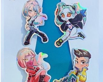 Holographic Vinyl Stickers : Cyberpunk Edgerunners Anime