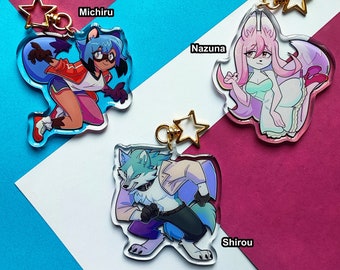 Llaveros acrílicos: BNA Michiru, Nazuna, Shirou