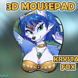 Podkładka pod mysz Krystal Fox 3D Oppai z podpórką pod nadgarstek