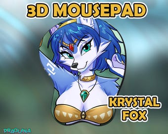 Krystal Fox 3D Oppai MousePad with wrist rest