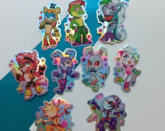 Holographic Vinyl Stickers : FNAF Security Breach