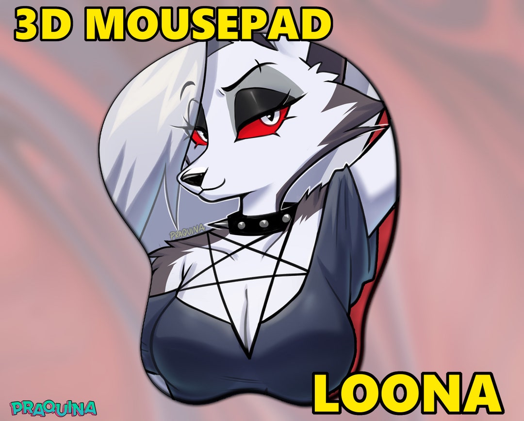 Loona Helluva Boss Furry 3D Oppai Mousepad Con Reposamuñecas - Etsy