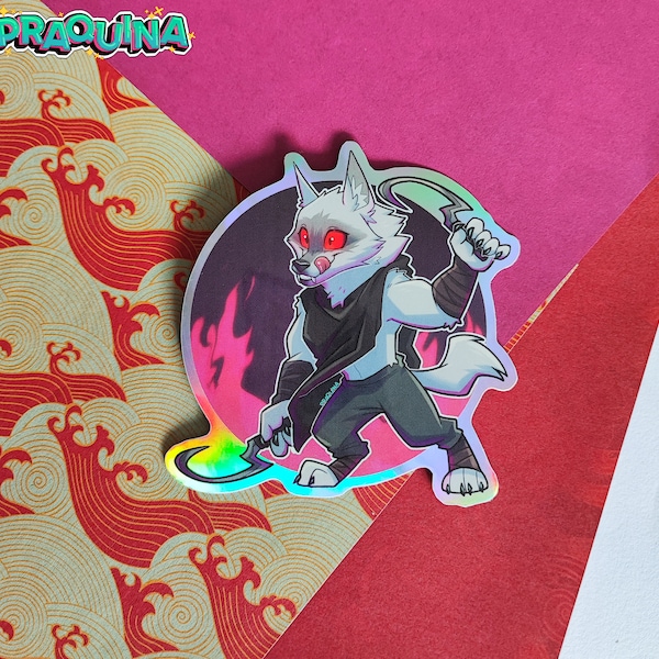 Holographic Vinyl Stickers : Death Wolf from Puss in Boots