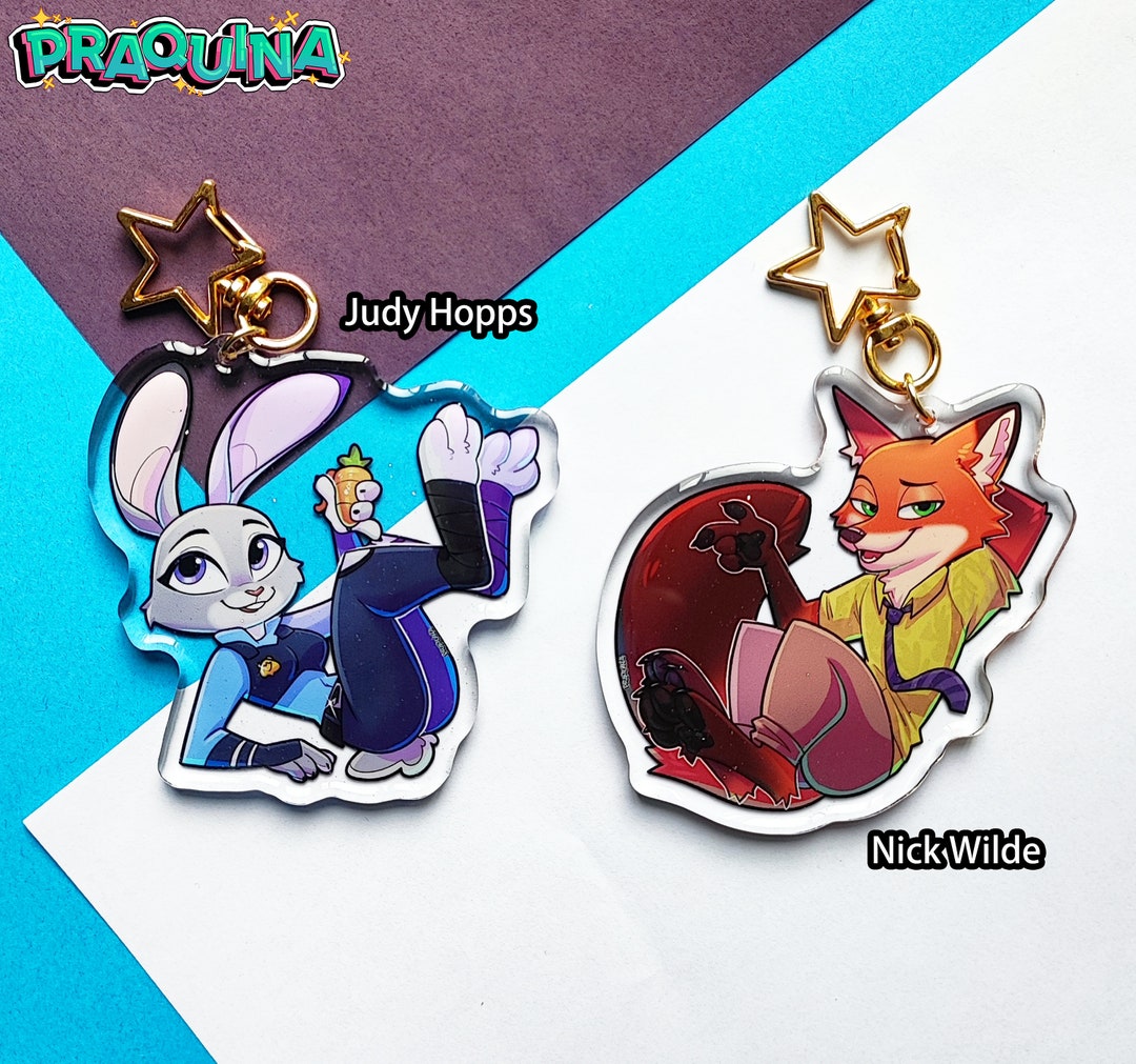 Acrylic Keychains: Judy Rabbit Bunny Nick Fox - Etsy