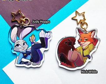 Sleutelhangers van acryl: Judy Rabbit Bunny Nick Fox