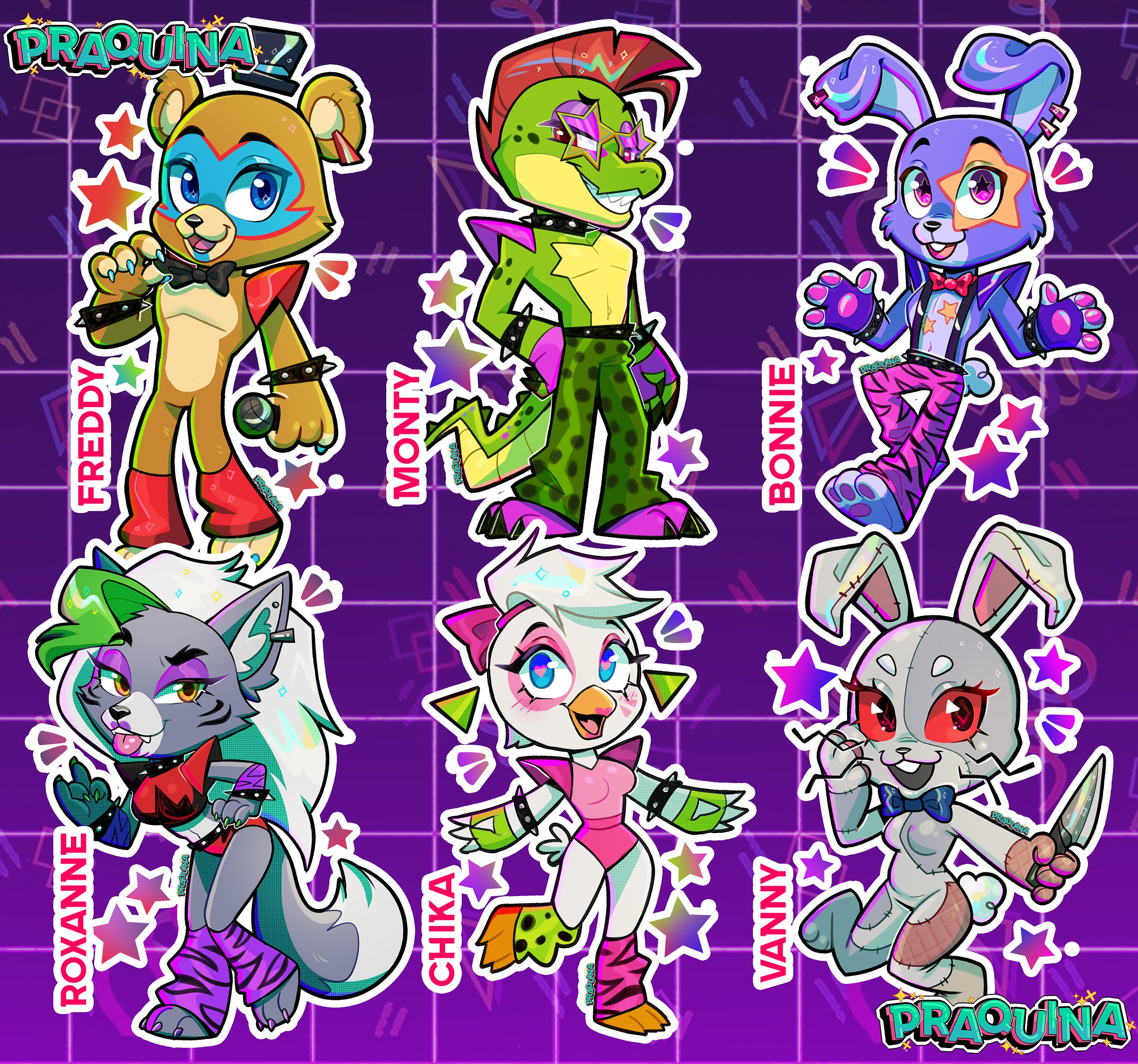 FNAF Security Breach Chibi Character Stickers Monstermaker -  Norway