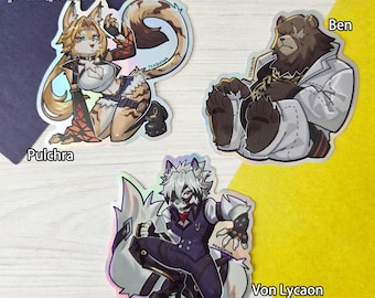 Holographic Vinyl Stickers :  ZZZ Von Lycaon, Ben, Pulchra