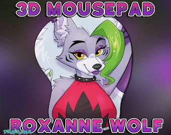 FNAF Roxanne Wolf Furry 3D Oppai MousePad with wrist rest