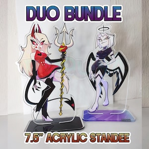BUNDLE (2-pack) Acrylic Standees:  demon Charlie & Lutefrom Hazbin Hotel 7&quot;