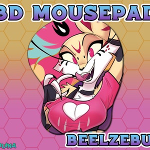 Beëlzebub Queen B van Helluva Boss 3D Oppai MousePad met polssteun