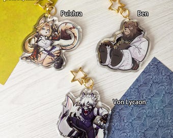 Acrylic Keychains: ZZZ Von Lycaon, Ben, Pulchra