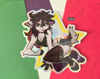 Holographic Vinyl Stickers : Gaia Goat OC