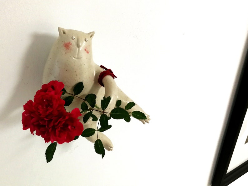 Blushing Cat Wall Sculpture Ceramic Wall Art Cat Sculpture Etsy