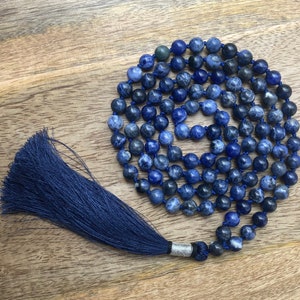 Sodalite Mala for Balance, Protection, Empowerment, Sodalite Necklace, Necklace Gift For Meditation