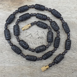 Radha Tulsi Mala Tulasi Bead Necklace Kanthi, India Women Men Mala Religious Jewelry, Hindu Krishna Prayer Mala, Holy Basil Wood Bead Mala