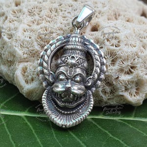Lord Narasimha Pendant in Pure Silver | Vishnu Avatar Amulet| Hindu God Necklace | Ugra Narasimha Talisman for Protection & Power