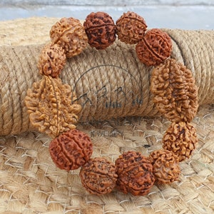 Rudraksha 2, 3, 4, 5, 6, 7 Mukhi (Gesicht) Perlen Mala Armband Armband Für Männer und Frauen, Rudraksha Armband, Yoga Armband, Schutz