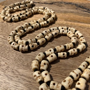 Bone Skull Mala, Kapala Prayer Beads, Protection Necklace, Buddhist Jewelry, Yoga Gifts, Handmade Jewelry