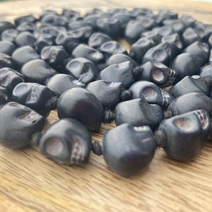 108 Black Skull Mala, Impermanence Mala Skull Necklace, Mala Beads, Shiva Necklace, Kapala Prayer Beads, Kali Necklace, Kapala Necklace,