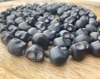 108 Black Skull Mala, Impermanence Mala Skull Necklace, Mala Beads, Shiva Necklace, Kapala Prayer Beads, Kali Necklace, Kapala Necklace,