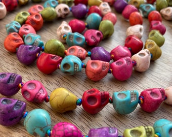 Multi Color Skull mala, Kali Necklace, Kapala Necklace, Mala Beads, Skull Necklace, Shiva Necklace, Handmade Jewelry
