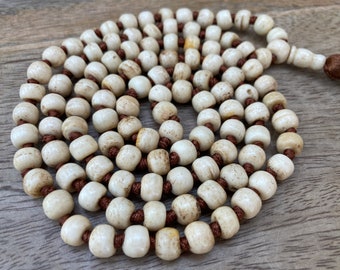 Yak Bone Skull Mala, Kapala Prayer Beads, Protection Necklace, Buddhist Jewelry, Yoga Gifts, Handmade Jewelry