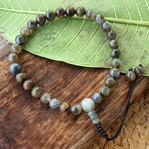 Armband labradoriet, mala-armband, yogaarmband, larvakietarmband, cadeau voor yogaliefhebbers,