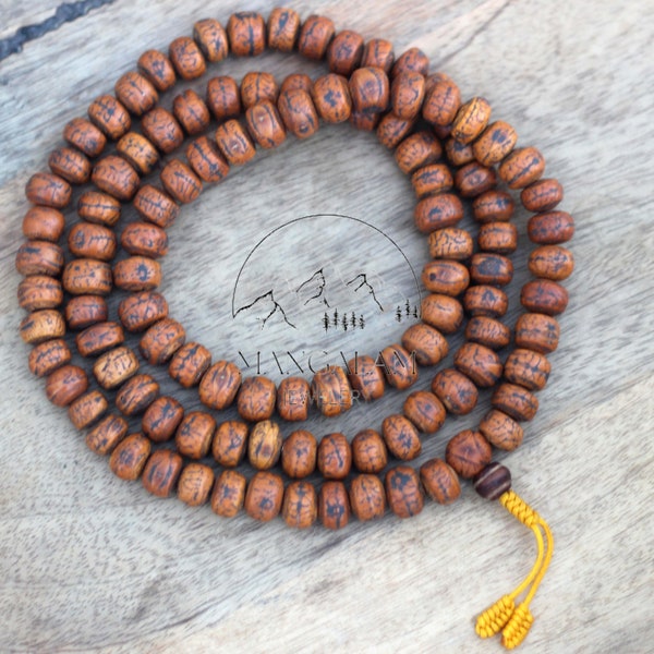 108 authentische Bodhi-Samen-Mala-Gebetsperlen, Phoenix Eye Bodhi-Samen-Mala, buddhistische Mala, Japa Mala – tibetische Mala