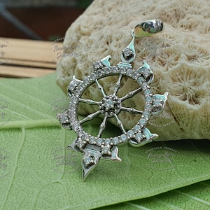 Sudarshan Chakra Pendant in Pure Silver | Shree Vishnu Chakra Amulet | Sparkling Spiritual Jewelry for Protection & Power