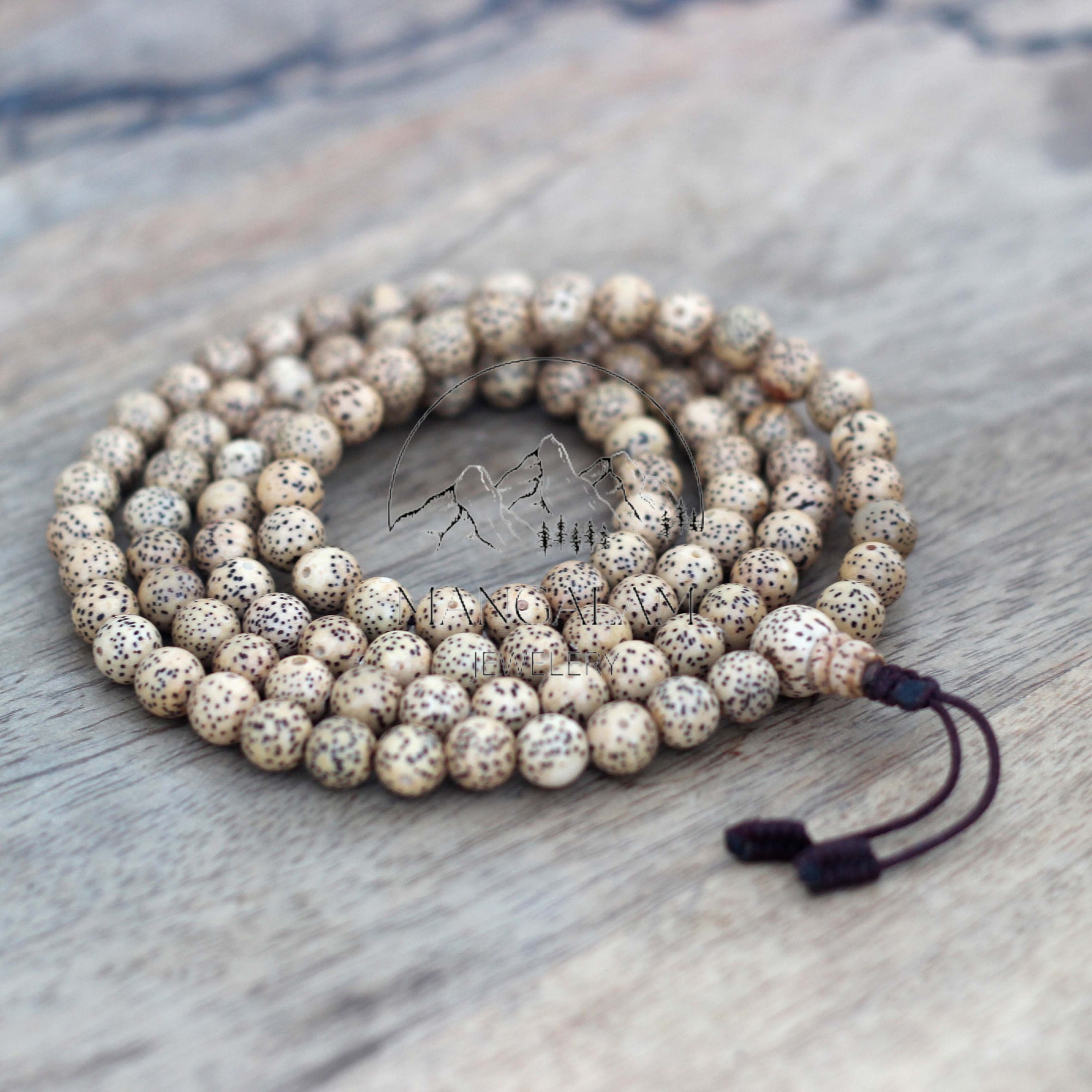 Calm Understanding Tiger Eye and Skull Mala Beads Necklace - DharmaShop