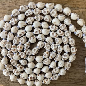 Skull Mala, Knotted 108 Mala Beads, Skull Necklace, Kali Mala, Skull Prayer Beads, Kapala Mala, Goddess Kali Necklace, Protection Necklace