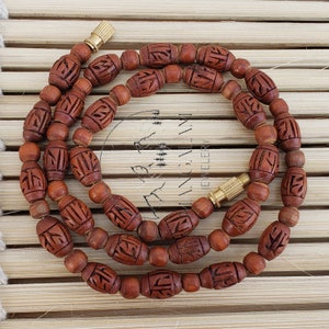 Radha Tulsi Mala Tulasi Bead Necklace Kanthi, India Women Men Mala Religious Jewelry, Hindu Krishna Prayer Mala, Holy Basil Wood Bead Mala